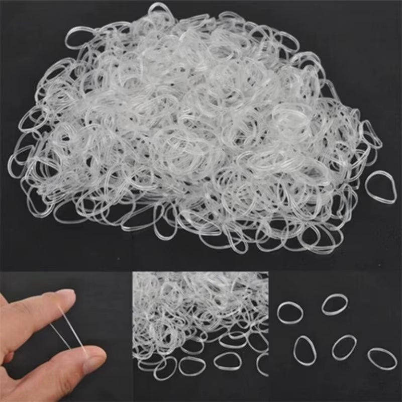 200/1000Pcs Child Baby Gum Transparent TPU Disposable Elastics Hair Bands Girls Ponytail Holder Rubber Bands Hair Accessories
